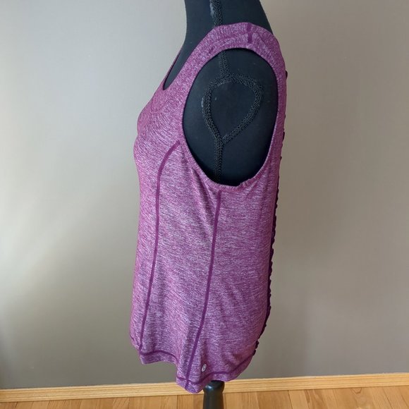 [SOLD] Lululemon Dash Tank Heathered Purple Ruffle Soft Athletic Running Top - Picture 4 of 13